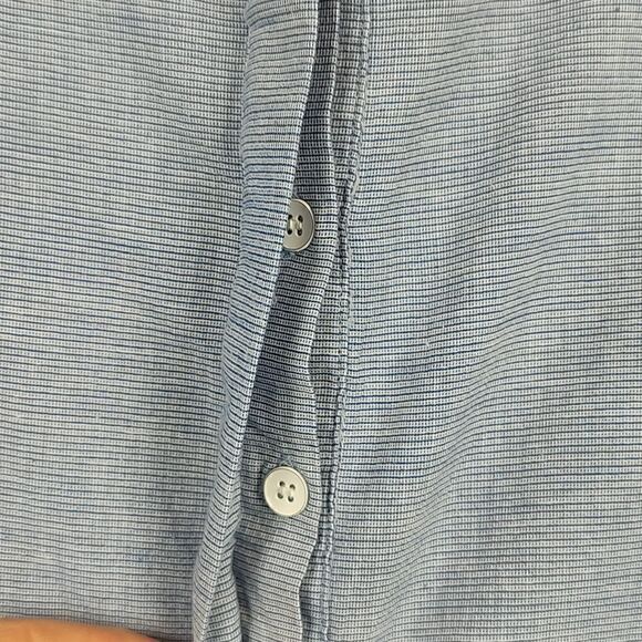 Fresh Produce Blue Cotton Button Front Popover Tunic Blouse Top - Picture 11 of 14